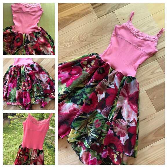 Handmade Girl’s Party Dress Size 10: Ruffled Floral Spring Summer Princess Dress - Picture 12 of 12